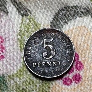 🇩🇪 1919 Germany 5 Pfennig — German Empire / Early Weimar Republic — Iron — WWI